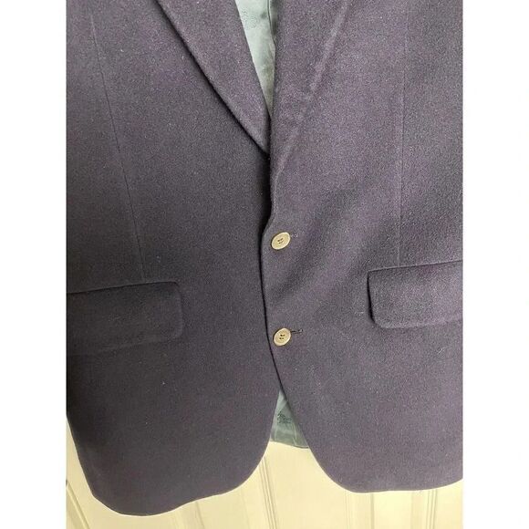Woolf Brothers Men’s‎ Cashmere Navy Blue Suit Jacket Sz L - Picture 3 of 16